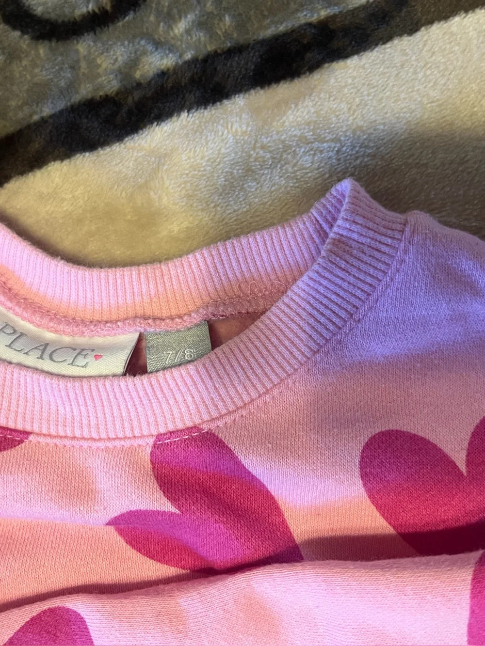 The Children's Place Pink Sweatshirt with Hot Pink Heart Print